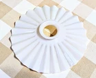Pleated Petticoat Milk Glass Lamp Ruffled Light Shade Fluted 7.75”  Crimped