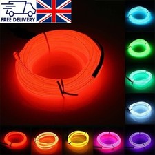 Neon LED Lights Glow EL Wire String Strip Rope Tube Car Interior Battery Powered