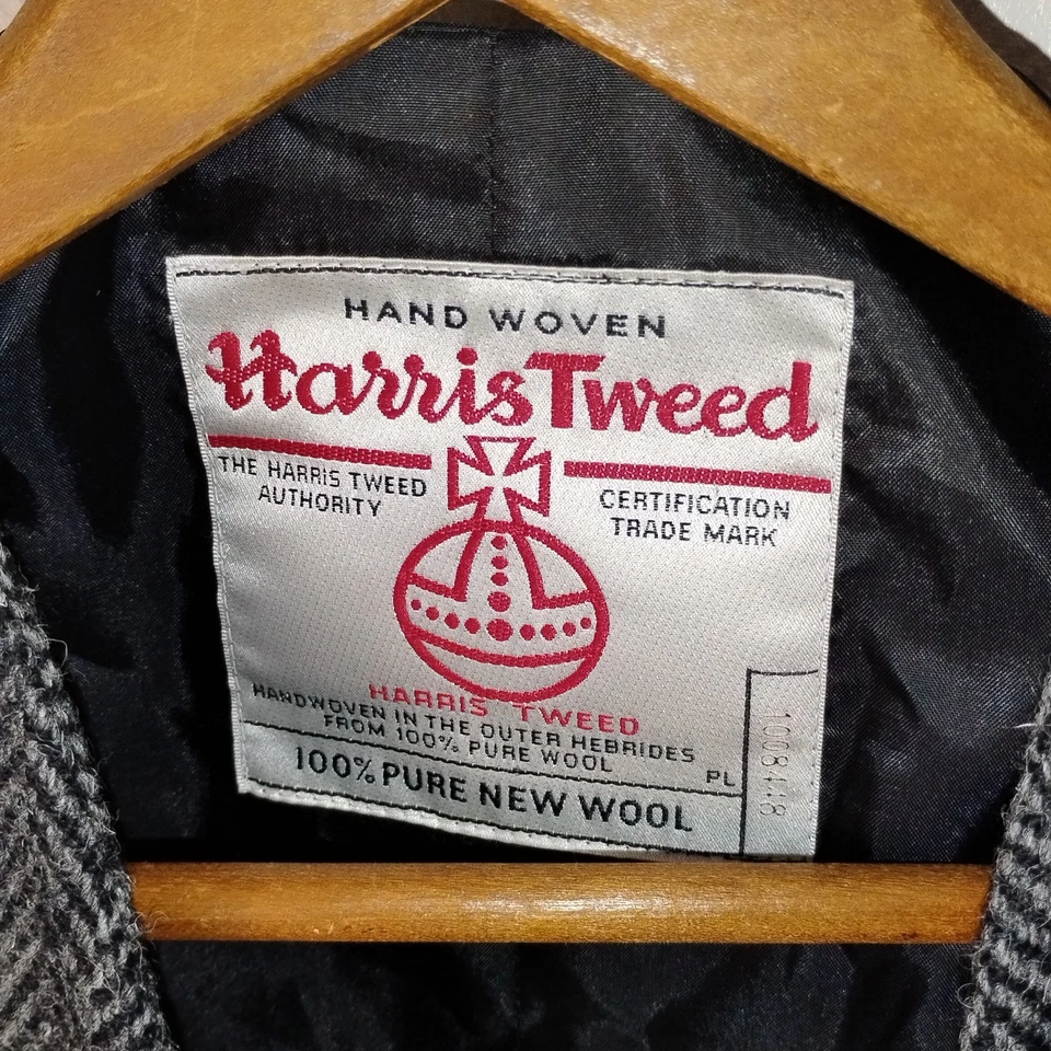 Harris Tweed Gray Wool Vest Men’s 38R - Image 3 of 4