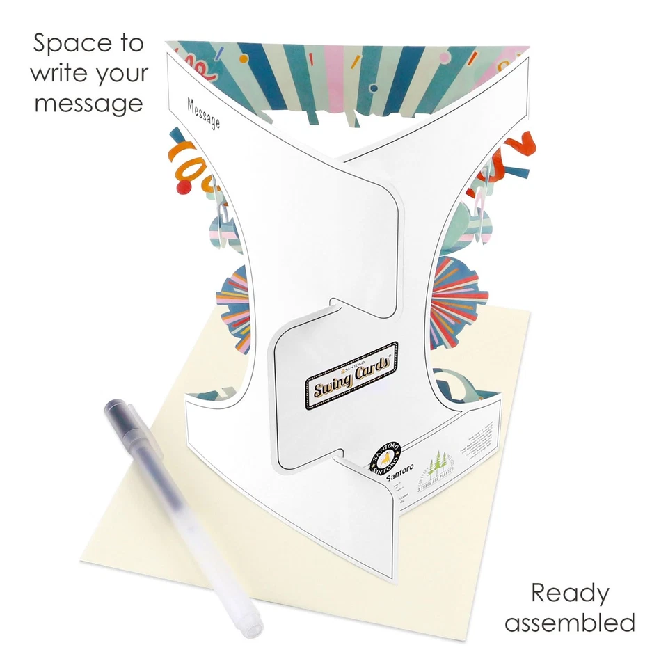 Swing-Karte 3D-Pop-Up-Grußkarte – 90 – Happy Ninety Birthday | für sie für ih... - Image 3 of 4