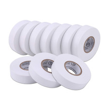 10-Pack White Electrical Tape Waterproof, 3/4 in X 66Ft, Industrial Grade UL/CSA