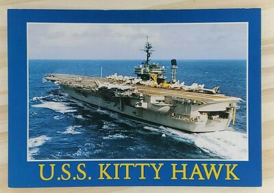 Postcard USS Kitty Hawk North Carolina USA Cruising Battleship A3