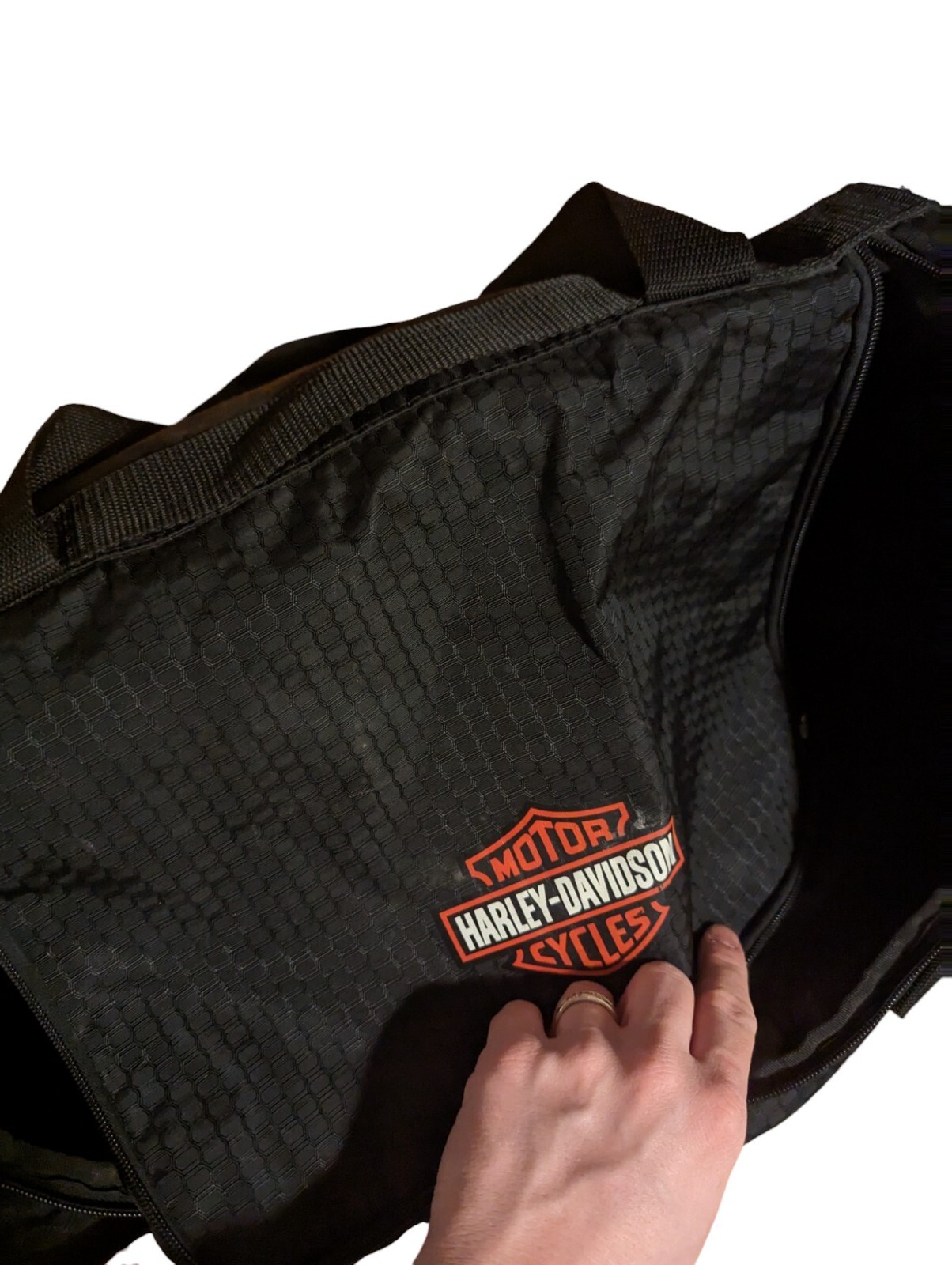 Harley Davidson Duffle Bag Zipper Black Large Overnight Travel READ eBay