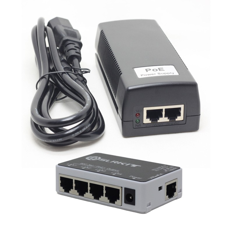 60watt PoE++ Expansion Kit 802.3BT PoE Injector + 5-Port PoE Passthrough Switch