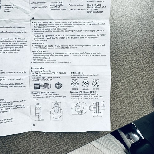 Baumer Rotary Encoder ITD 20 A 4 Y128 1024 H BX D10SR4 S 16 IDT20A4Y1281024HBX.. - Picture 11 of 11