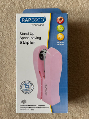 Rapesco platzsparender Standhefter, 20 Blatt, rosa, 24/6 mm & 26/6 mm