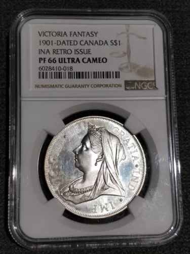 1901 Victoria Canada Dollar INA Retro Pattern SILVER / NGC PF66 UC