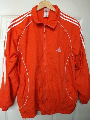 Stripe Orange Windbreaker Jacket Size 