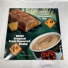 McDonald’s 1997 Island Pineapple Pie & Fruit Shake Translite Store Display Sign