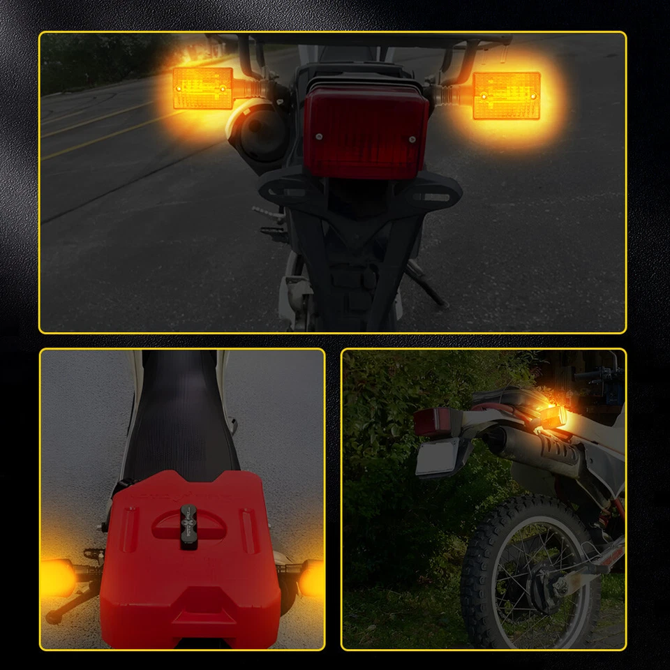 4 luces de señal de giro traseras indicadores intermitente ámbar para Yamaha XT350 XT600 Foto 3 de 4