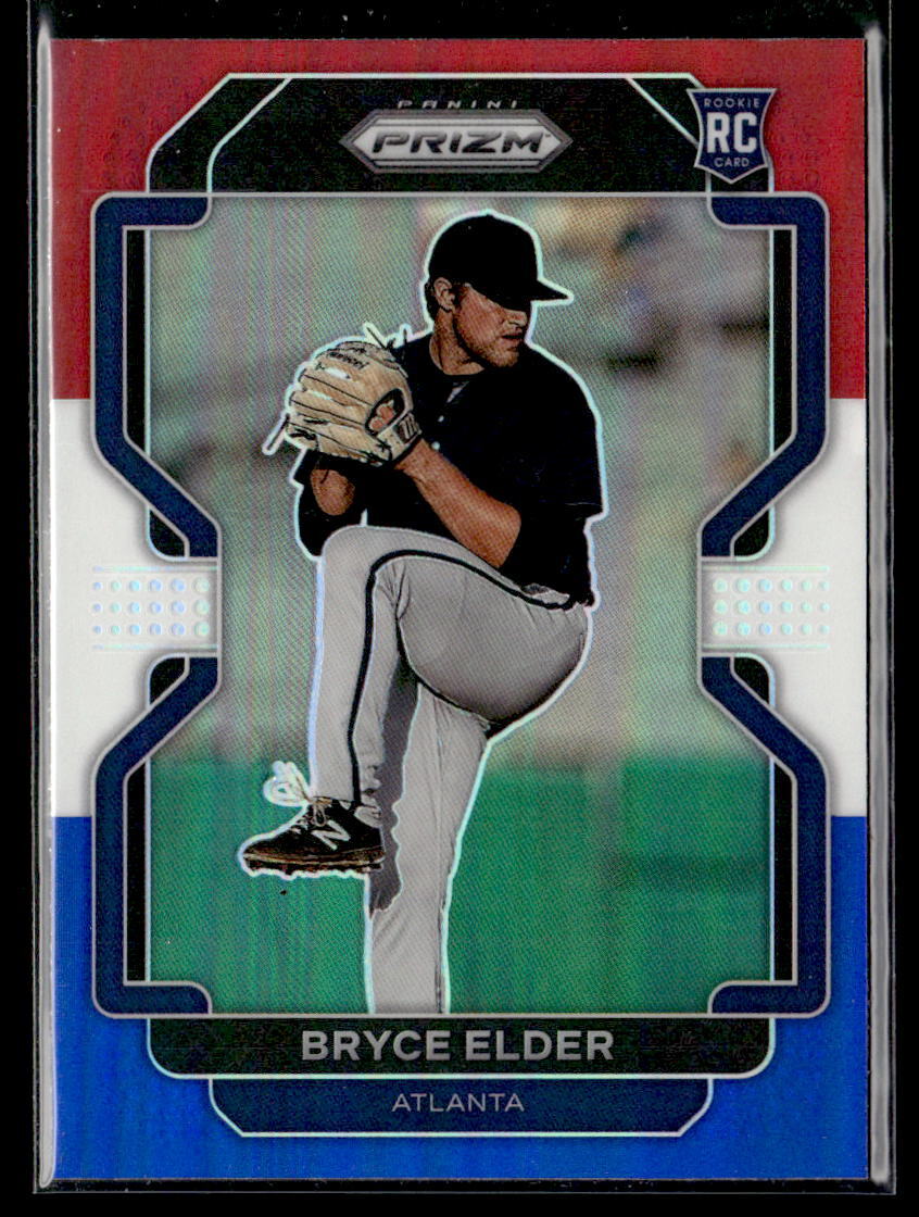Bryce Elder RC - 2022 Panini Prizm Red/White/Blue Prizm Rookie #77 Braves