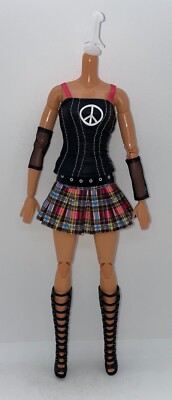 Barbie RBD Roberta Doll Concert Outfit Top Skirt Shoes Boots Rebelde Telenovela