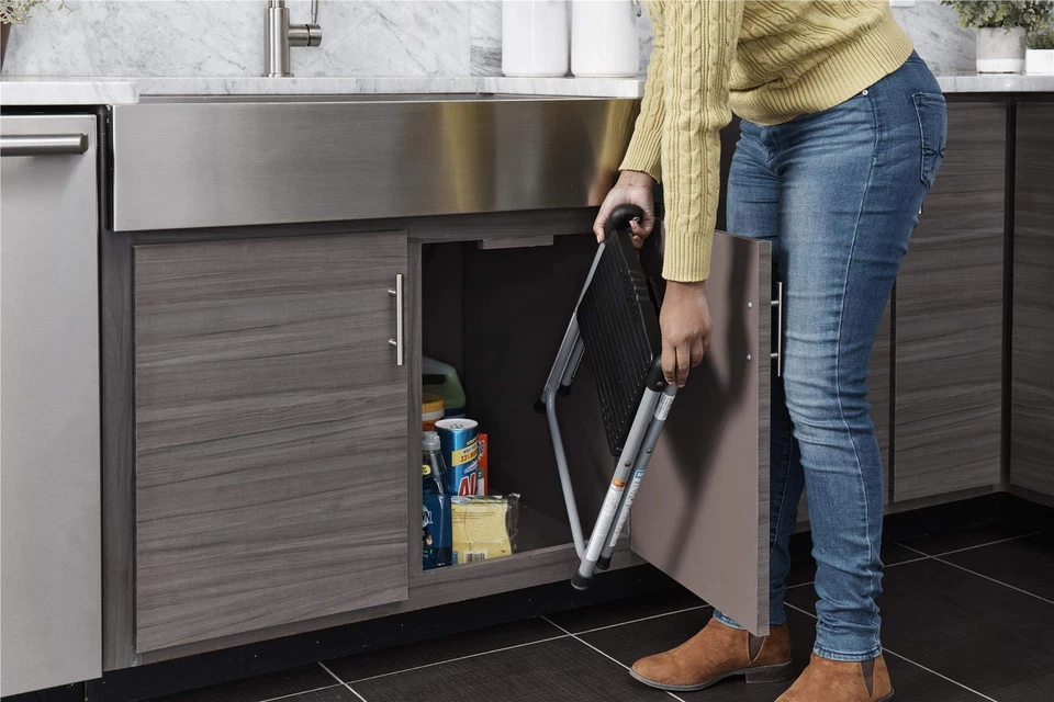 Cosco One Step Platinum Lightweight Folding Steel Step Stool with Stability - Image 3 of 4