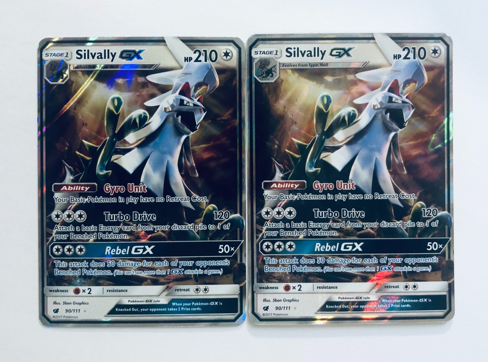 Silvally GX 2 Card Lot 2017 Pokémon Sun & Moon Crimson Invasion 90/111