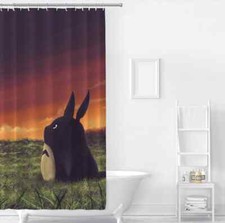 Watching Sunset On Grass 3D Shower Curtain Polyester Bathroom Decor Waterproof
