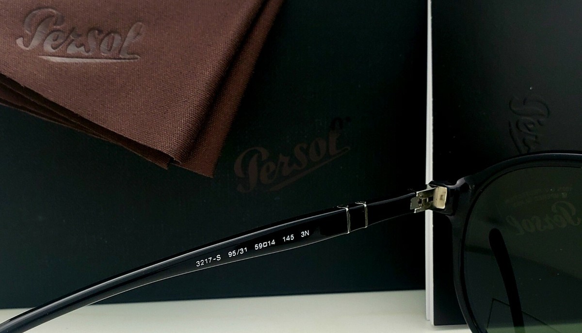 New PERSOL Sunglasses 3217-S 95/31 59-14 145 Black Frames with