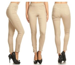 khaki pull on jeggings
