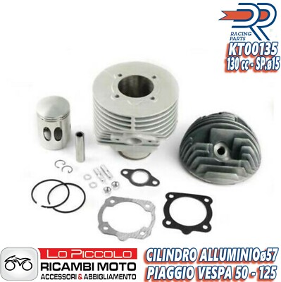 Kit Gruppo Termico CILINDRO COMPLETO DR Alluminio 130cc Vespa 125 ET3 Primavera 