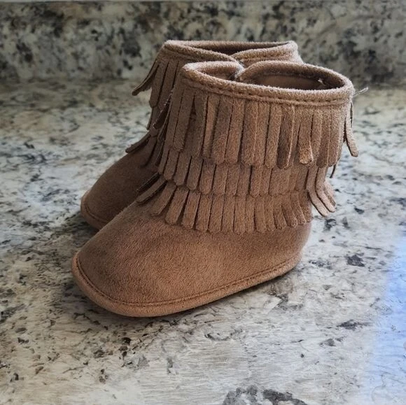 Botines First Impressions bebé niña flecos marrón Foto 4 de 4