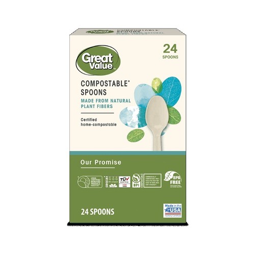 (4 pack) Disposable Compostable Spoons, 24 Count,Compostable - Picture 3 of 11