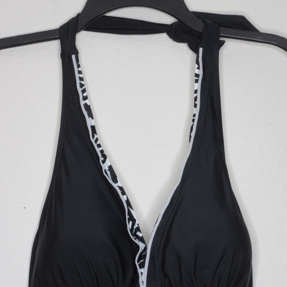 Traje de baño Tankini para mujer 2 piezas Halter Tankini Top Skort Bottom negro XL B37 Foto 2 de 4