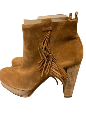 Kennel & Schmenger  Heel Suede  Bootie Cognac Amina Fringe Sz 6