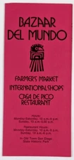 1980s Bazaar Del Mondo Casa De Pico San Diego California Vintage Travel Brochure