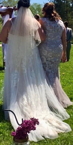 Melissa Sweet Wedding Dress, 22W & Veil, David's Bridal - Picture 4 of 12