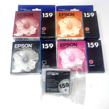 Genuine Epson ink 159 LOT 5 Red Majenta black orange EXPIRED See description