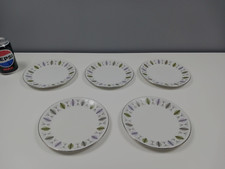 5 x Ridgway Fanfare WHITE MIST Side Plates - 17.5 cm Diameter - 1960's