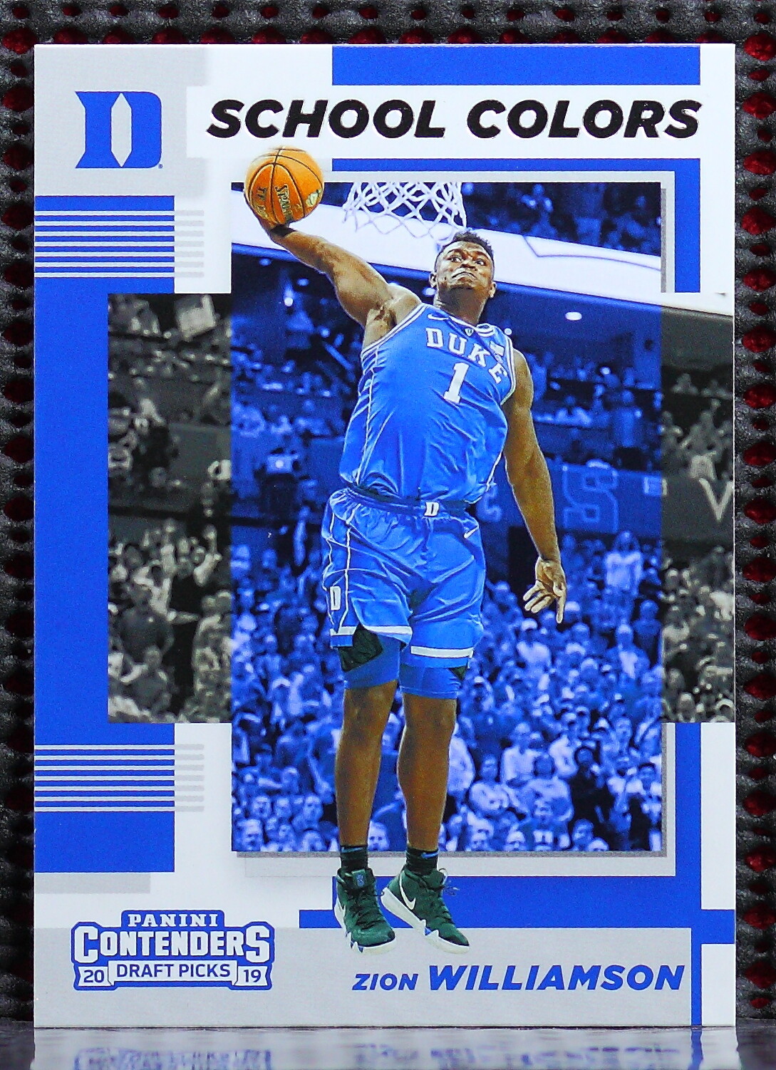 ZION WILLIAMSON  -  2019-20 PANINI CONTENDERS DRAFT PICKS SCHOOL COLORS #1