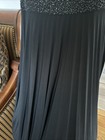 Black Beaded Dress AGB Sz 14 Pleated Flowing Scrappy After 5 Evening — photo 4