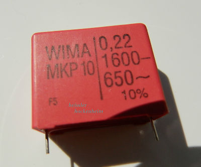 2 Stück WIMA MKP10-1600 220N Impulskondensator, 220nF, 27,5mm, Insekten Schröter