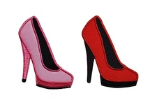 High Heel Shoe Embroidered Iron On Patch 2.25" x 3" Fancy Elegant Dress Up