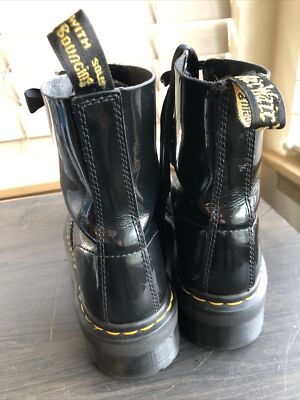 Womens Dr Martens Molly Size 7 Black Leather Chunky Platform