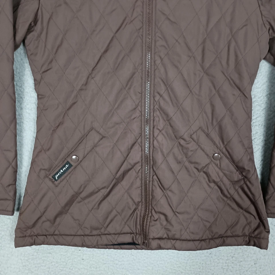 Chaqueta PrAna Para Mujer Mediana Marrón Forrada de Vellón Cremallera Completa Abrigo Acolchado Exterior Foto 3 de 4