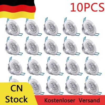 10PCS 3W LED Deckenleuchte Downlight,Warmweiß Einbaustrahler,Mit LED Treiber