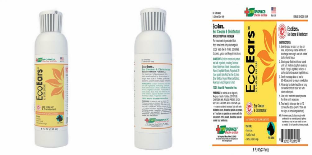 EcoEars Natural Dog Ear Cleaner Infection Formula for Itch, Head