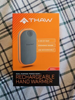 NEW THAW THA-HND-0017  SMALL Rechargeable Hand Warmer and Power Bank KIT