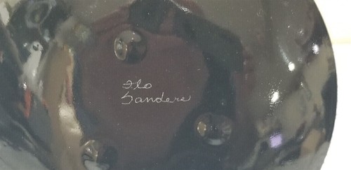 Vtg FLO SANDERS Studio Art ENAMEL On Small COPPER PLATE Abstract Design Signed - Picture 3 of 7
