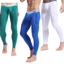 Men Day of Week Long Johns Sleep Pants Thermal Pants Bamboo Fibre Slim Underwear