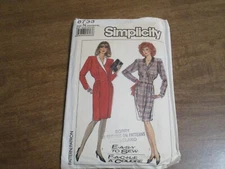 SIMPLICITY JUMPSUIT PATTERN 8733 SIZE 10-14 CUT TO SIZE 14