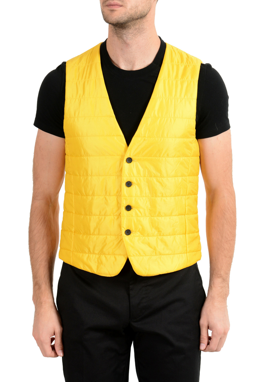 Hugo Boss Men's "Hiwan" Bright Yellow Lightly Insulated Vest US S IT 48