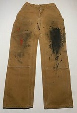 CARHARTT Men s 34 x 32 Brown Duck Double Knee Utility Work Pants B01 AM6