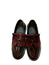 Mens Urban Outfitters Carter Tassel  Loafer Size 8 Slip On Leather Oxblood