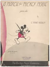 1934 A March for Mickey Mouse Boston Music Co. Vintage Sheet Music Walt Disney