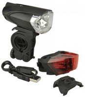 Fischer Fahrrad-Led/Usb-Beleuchtungs-Set 35 Lux