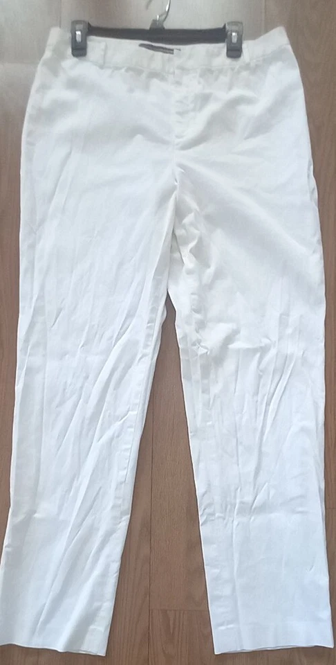 Pantalones de mezclilla para mujer talla 32x31 In by linda allard ellen tracy blancos brillantes Foto 2 de 4