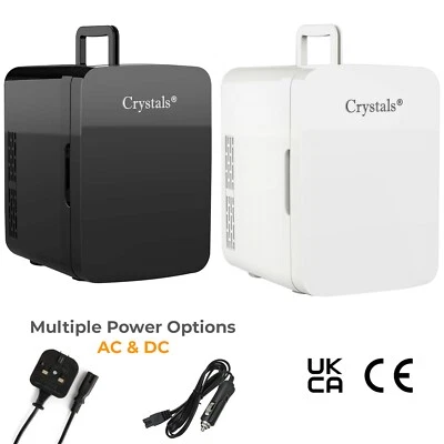 CRYSTALS Mini Frigo da Tavolo 10L Raffrescatore Elettrico Portatile Camera da Letto Ice Box Ufficio Auto UK