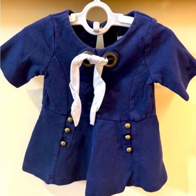 Maggie & Zoe Toddler Girls Dress Size 12  18 Months Blue Ribbon SPRING